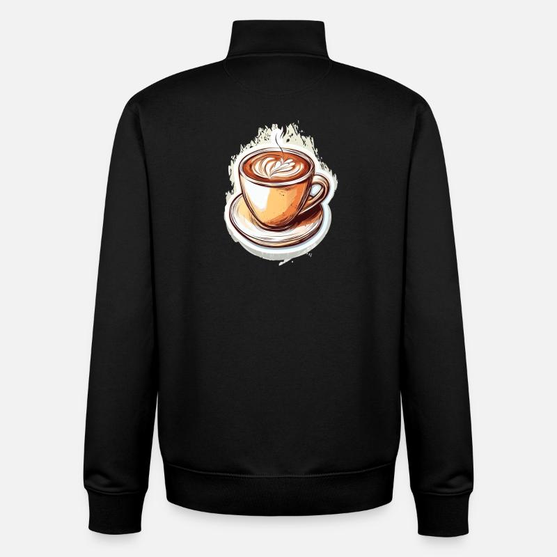 Café - Sweat zippé unisexe en coton bio Stanley/Stella - noir