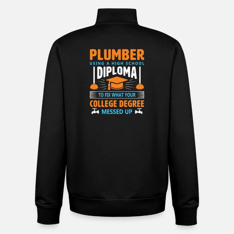 Heating Engineer Heating Construction Plumber Plumber - Unisex Organic Zip Sweatshirt by Stanley/Stella - black