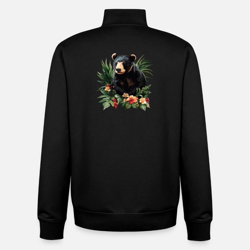 Sun Bear Malay Bear - Unisex Organic Zip Sweatshirt by Stanley/Stella - black