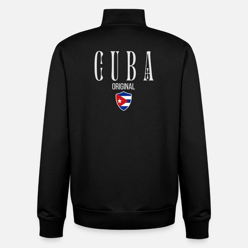 Drapeau cubain, fier Cubain - Sweat zippé unisexe en coton bio Stanley/Stella - noir
