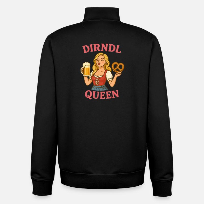 Dirndl Queen - Unisex Organic Zip Sweatshirt von Stanley/Stella - Schwarz