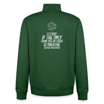 Ce n’est pas grave si la seule chose est l’haleine - Sweat zippé unisexe en coton bio Stanley/Stella - vert bouteille - Dos - AI Model Male 185 dark (185cm)