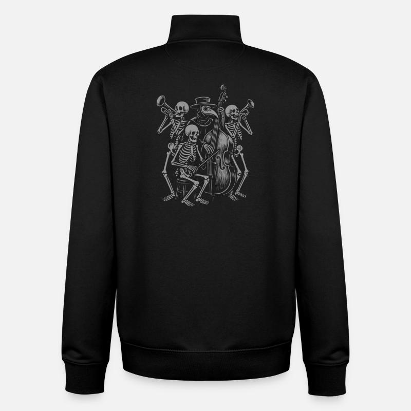 Ensemble de jazz squelette effrayant - Sweat zippé unisexe en coton bio Stanley/Stella - noir