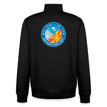 Light Warrior Badge Summer Sun Blue Sky - Unisex Organic Zip Sweatshirt by Stanley/Stella - black - Back - AI Model Male 185 light (185cm)