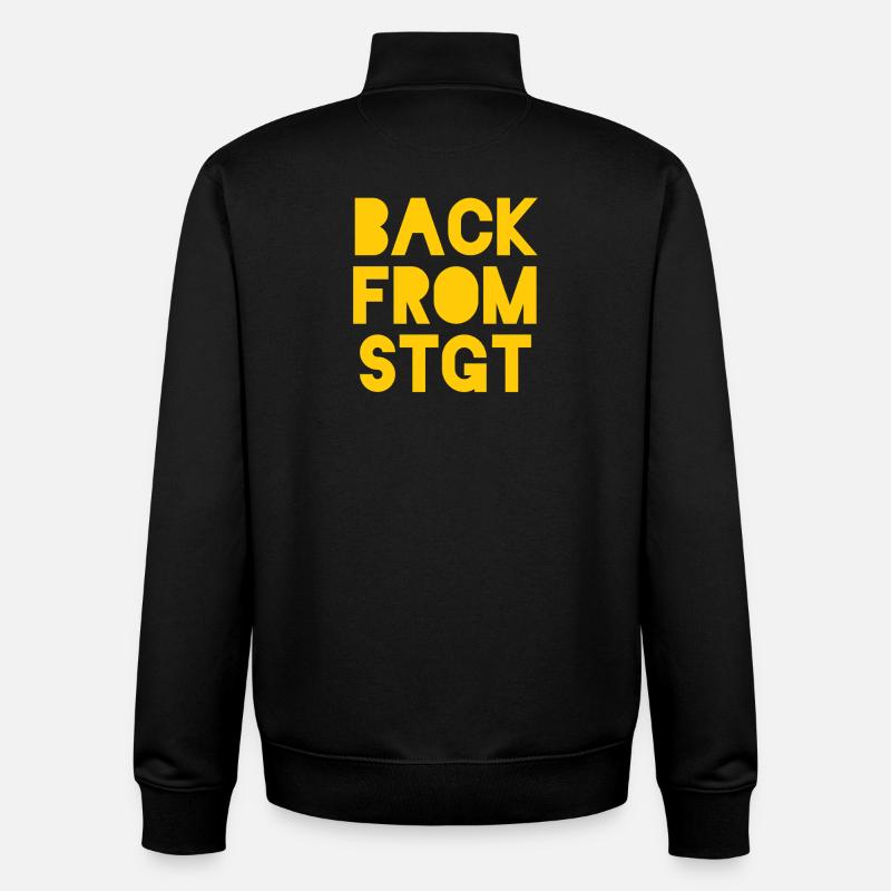 Back from Stuttgart - Unisex Organic Zip Sweatshirt by Stanley/Stella - black