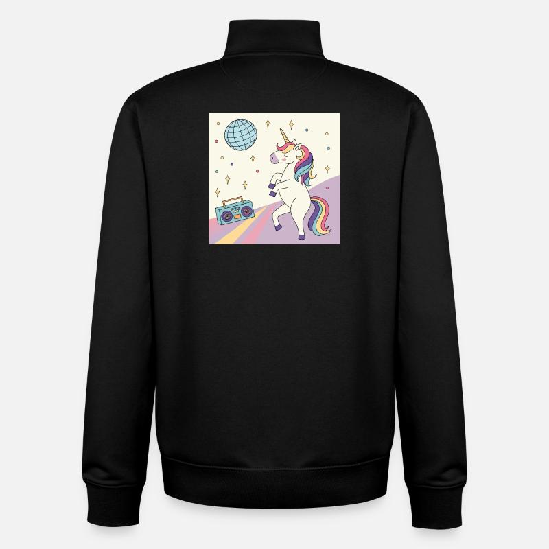 Einhorn Party Disco - Unisex Organic Zip Sweatshirt von Stanley/Stella - Schwarz