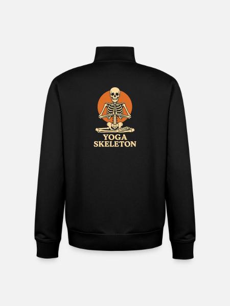 Yoga Skeleton Meditation Design - Unisex Organic Zip Sweatshirt von Stanley/Stella - Schwarz