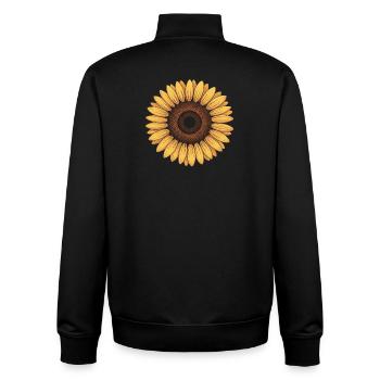 Illustration de tournesol - Sweat zippé unisexe en coton bio Stanley/Stella - noir - Dos - AI Model Male 185 light (185cm)