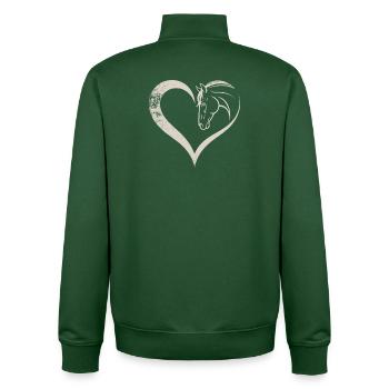 Conception de silhouette de cœur et de cheval - Sweat zippé unisexe en coton bio Stanley/Stella - vert bouteille - Dos - AI Model Male 185 dark (185cm)