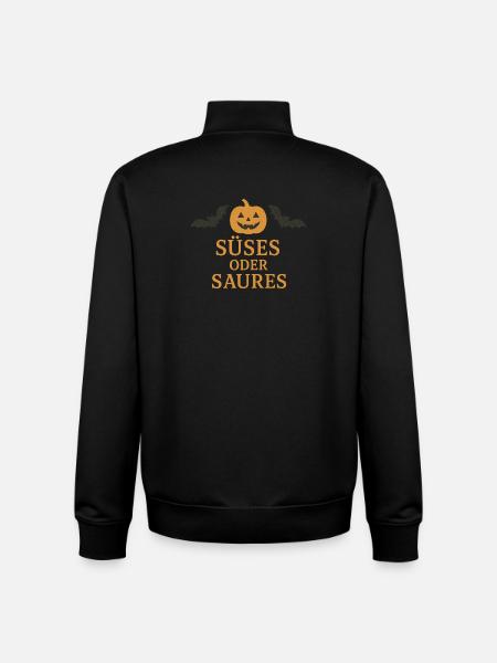 Halloween pumpkin design with bats - Unisex Organic Zip Sweatshirt by Stanley/Stella - black