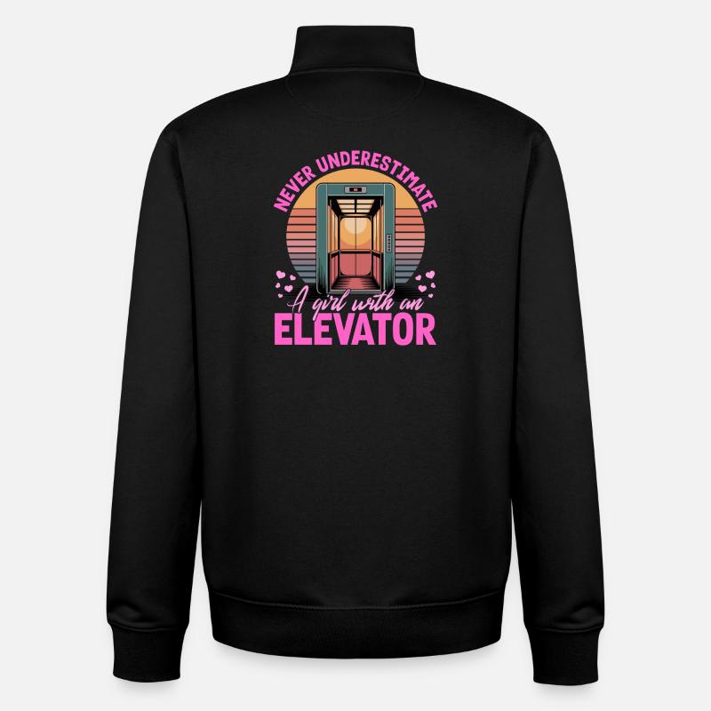 Ascenseur pour tout-petits et enfants - Sweat zippé unisexe en coton bio Stanley/Stella - noir