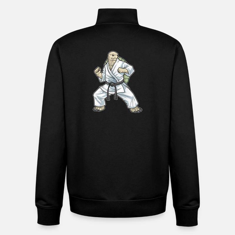 Tortue Karaté Arts Martiaux - Sweat zippé unisexe en coton bio Stanley/Stella - noir