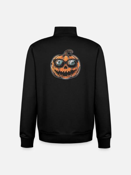 Cool Halloween pumpkin - Unisex Organic Zip Sweatshirt by Stanley/Stella - black