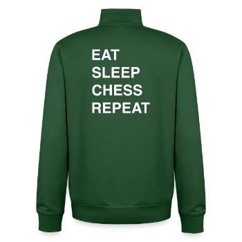 Schach Idee und Chess Sprüche - Unisex Organic Zip Sweatshirt von Stanley/Stella - Flaschengrün - Hinten - AI Model Male 185 dark (185cm)