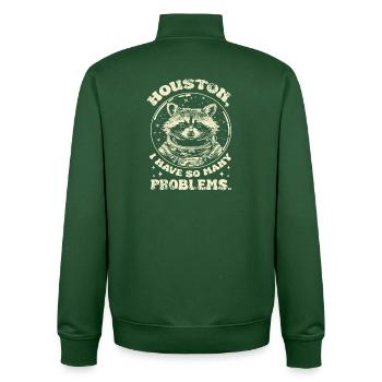 Waschbär Houston Spruch - Unisex Organic Zip Sweatshirt von Stanley/Stella - Flaschengrün - Hinten - AI Model Male 185 dark (185cm)