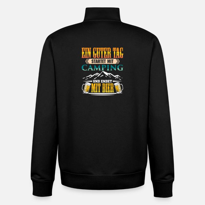Camper Camping Wohnwagen Spruch - Unisex Organic Zip Sweatshirt von Stanley/Stella - Schwarz