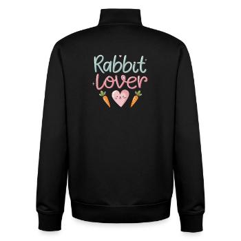 Colorful Rabbit and Carrot Love - Unisex Organic Zip Sweatshirt by Stanley/Stella - black - Back - AI Model Male 185 light (185cm)