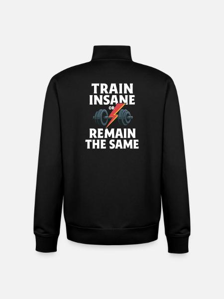 Fitness Dumbbell with Lightning Icon - Unisex Organic Zip Sweatshirt by Stanley/Stella - black