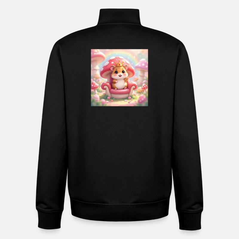 Royal Hamster - Sweat zippé unisexe en coton bio Stanley/Stella - noir