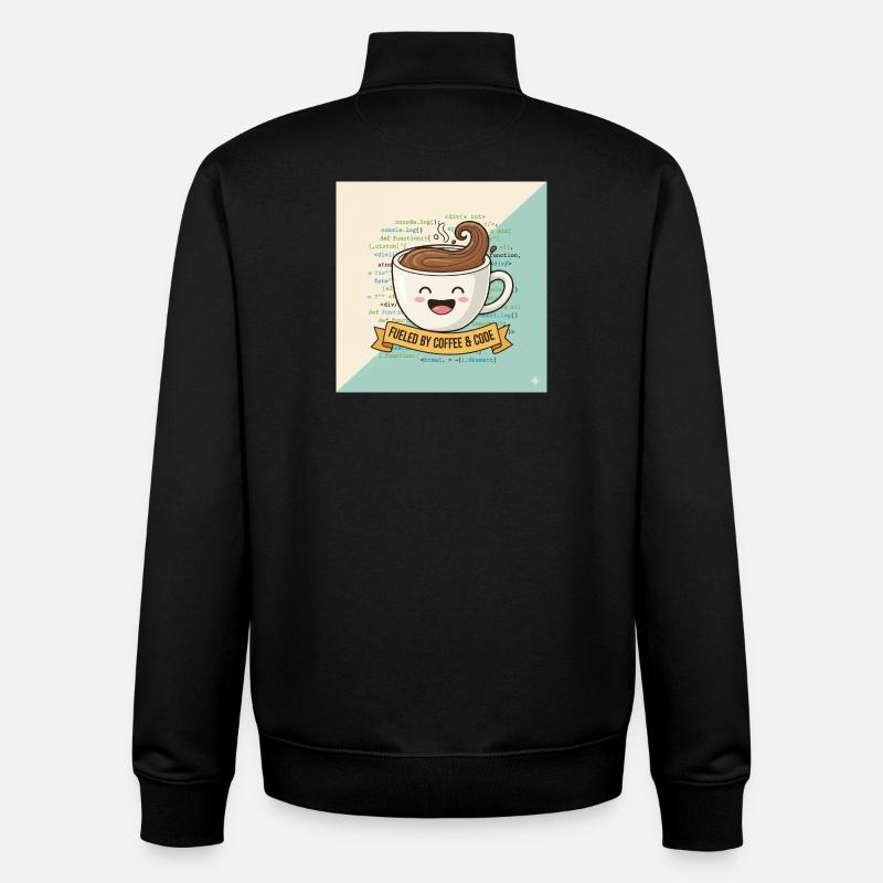 Happy Coffee Becher und Code - Unisex Organic Zip Sweatshirt von Stanley/Stella - Schwarz