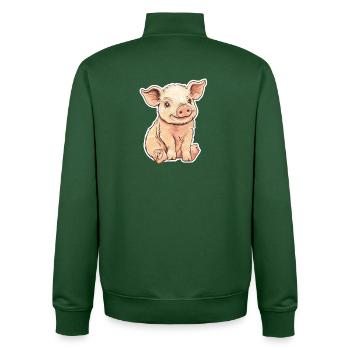 Pig Piglet - Unisex Organic Zip Sweatshirt by Stanley/Stella - bottle green - Back - AI Model Male 185 dark (185cm)