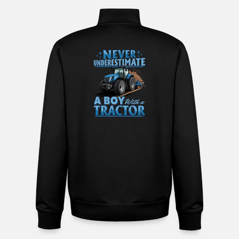 Tracteur Enfants Ferme Mode de vie - Sweat zippé unisexe en coton bio Stanley/Stella - noir
