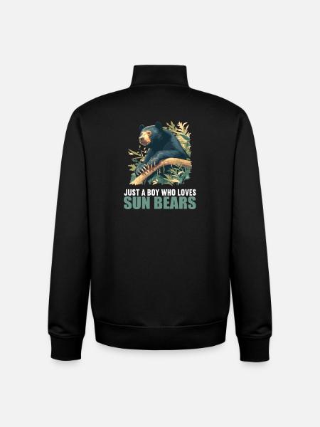 Sun Bear Malay Bear - Unisex Organic Zip Sweatshirt by Stanley/Stella - black