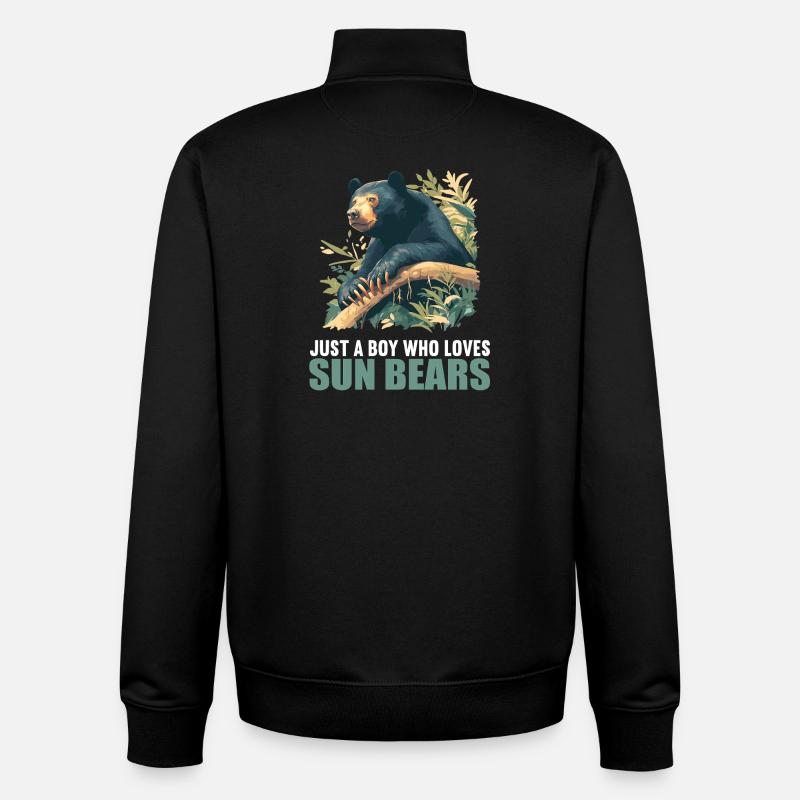 Sun Bear Malay Bear - Unisex Organic Zip Sweatshirt by Stanley/Stella - black