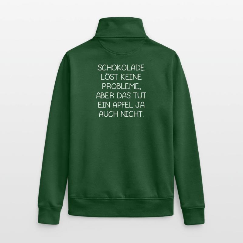 Chocolate doesn’t solve problems, but does an apple Unisex Organic Zip Sweatshirt by Stanley/Stella