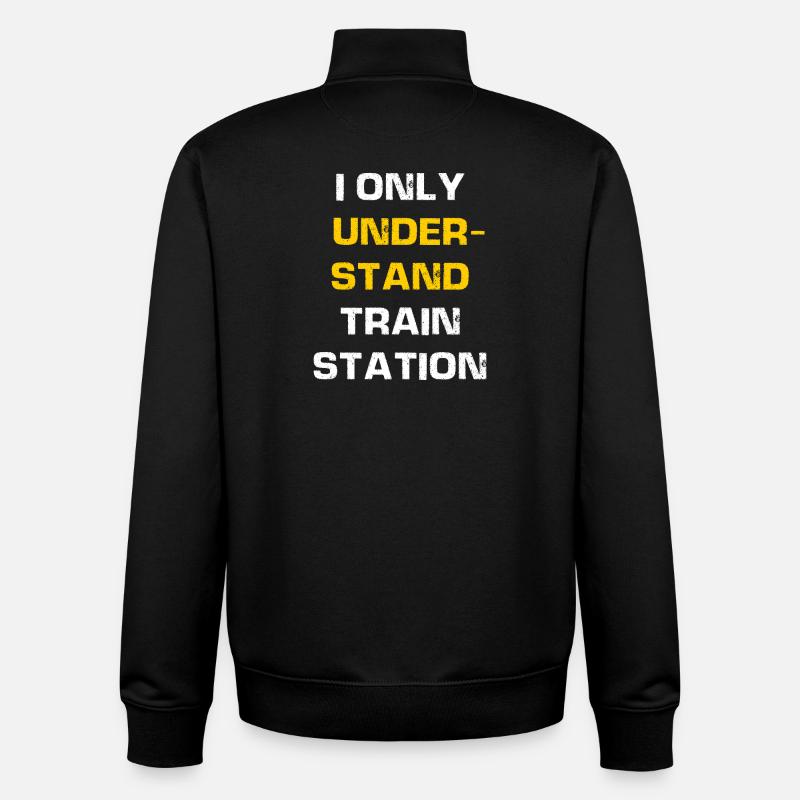 Je comprends seulement la gare - Sweat zippé unisexe en coton bio Stanley/Stella - noir