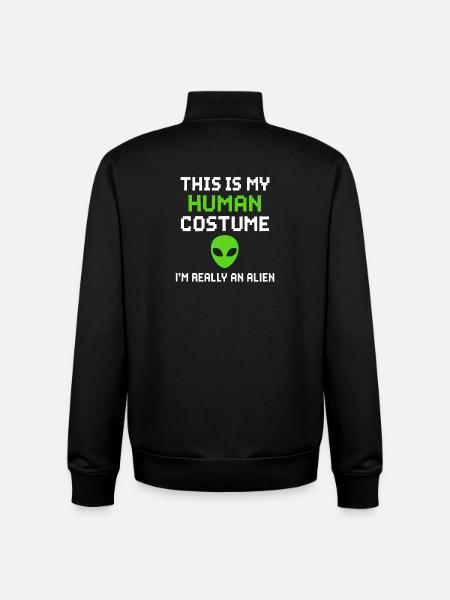 Alien Humour Costume Statement - Unisex Organic Zip Sweatshirt by Stanley/Stella - black