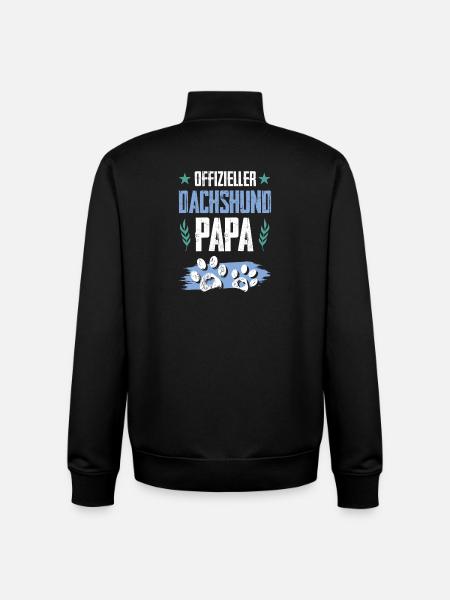 teckel teckel chiens papa - Sweat zippé unisexe en coton bio Stanley/Stella - noir