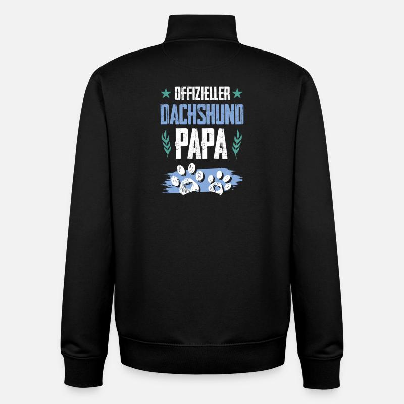teckel teckel chiens papa - Sweat zippé unisexe en coton bio Stanley/Stella - noir