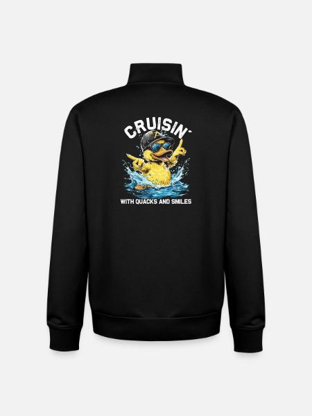 Rubber duck crew enjoys cruise - Unisex Organic Zip Sweatshirt by Stanley/Stella - black