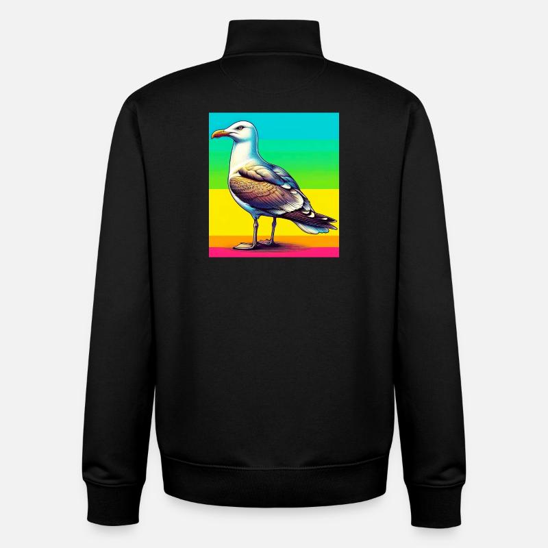 Möwe - Unisex Organic Zip Sweatshirt von Stanley/Stella - Schwarz