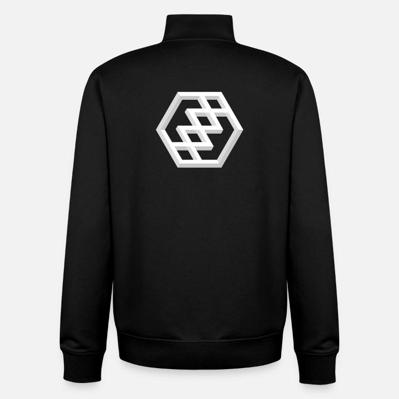 Abstract Geometric Pattern - Unisex Organic Zip Sweatshirt by Stanley/Stella - black