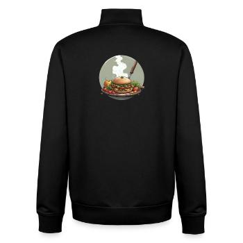 Hearty vegetable burger with fresh ingredients - Unisex Organic Zip Sweatshirt by Stanley/Stella - black - Back - AI Model Male 185 light (185cm)
