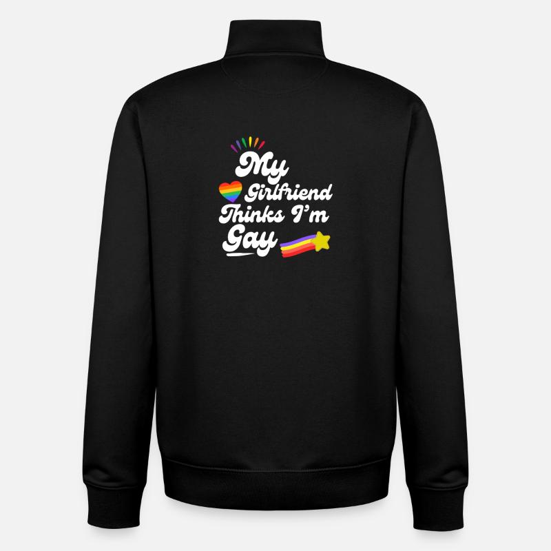 Rainbow Pride Heart Keepsake Design - Unisex Organic Zip Sweatshirt by Stanley/Stella - black