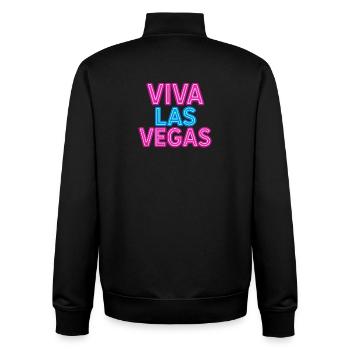 Viva Las Vegas neon sign - Unisex Organic Zip Sweatshirt by Stanley/Stella - black - Back - AI Model Male 185 light (185cm)