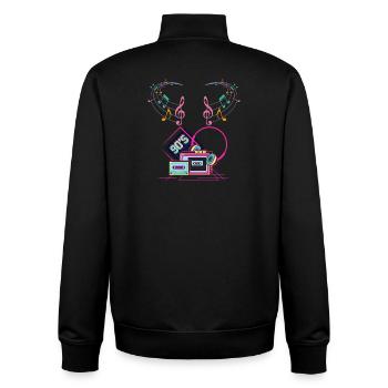 lata_90s musique - Sweat zippé unisexe en coton bio Stanley/Stella - noir - Dos - AI Model Male 185 light (185cm)
