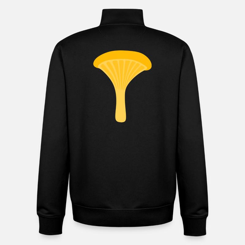 Illustration de champignon chanterelle jaune - Sweat zippé unisexe en coton bio Stanley/Stella - noir
