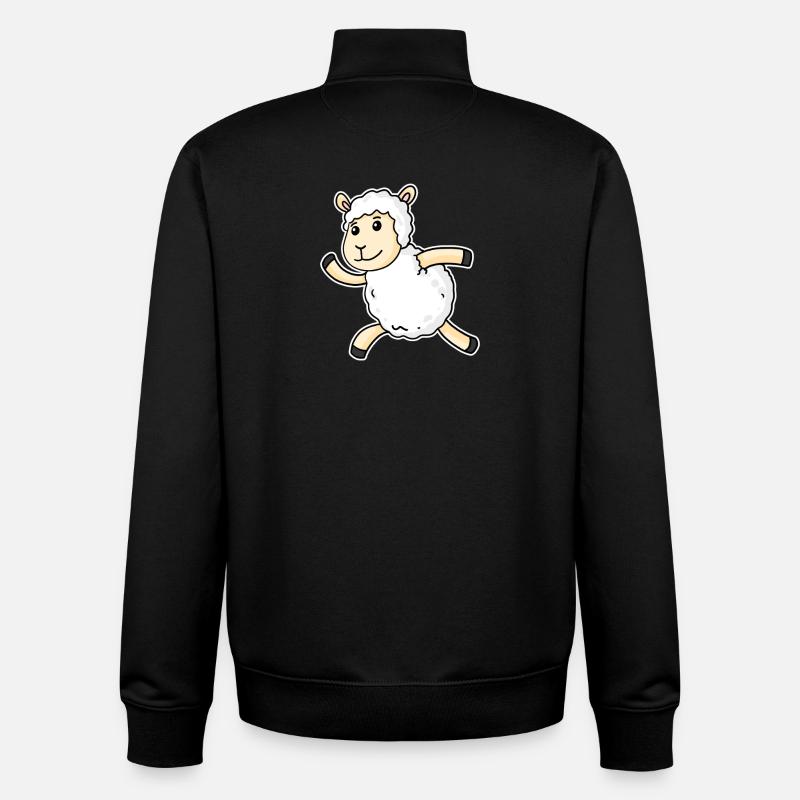 Moutons drôles qui courent - Sweat zippé unisexe en coton bio Stanley/Stella - noir
