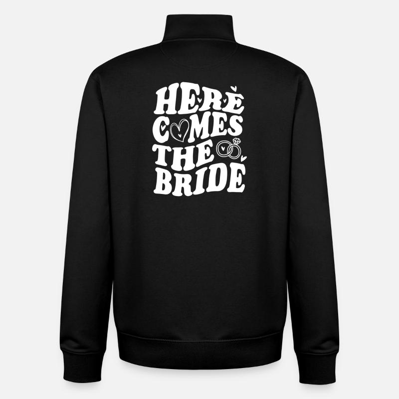 Here Comes the Bride – Hochzeit Statement - Unisex Organic Zip Sweatshirt von Stanley/Stella - Schwarz