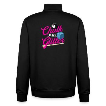 Kreide ist mein Glitzer - Billard Zitat Queue Sport - Unisex Organic Zip Sweatshirt von Stanley/Stella - Schwarz - Hinten - AI Model Male 185 light (185cm)