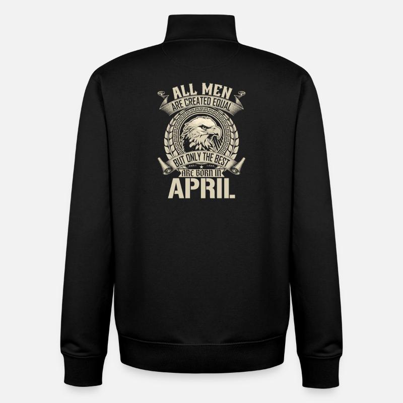 Eagle Pride April Birth Month Design - Unisex Organic Zip Sweatshirt by Stanley/Stella - black
