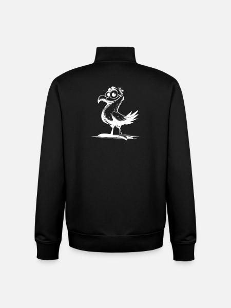 Comedy bird laugh guarantee with beak - Unisex Organic Zip Sweatshirt by Stanley/Stella - black