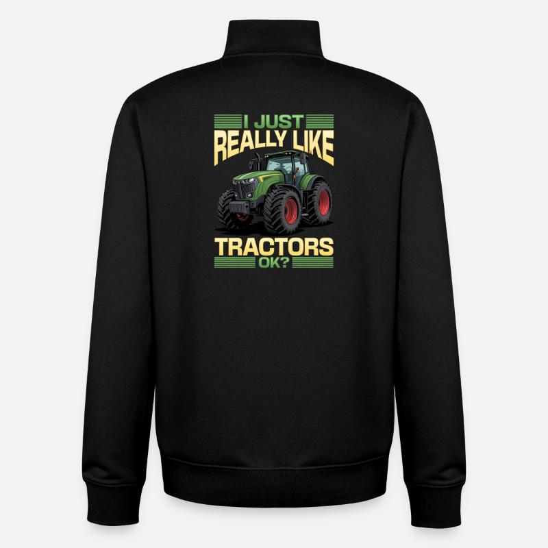 Tracteur Enfants Ferme Mode de vie - Sweat zippé unisexe en coton bio Stanley/Stella - noir
