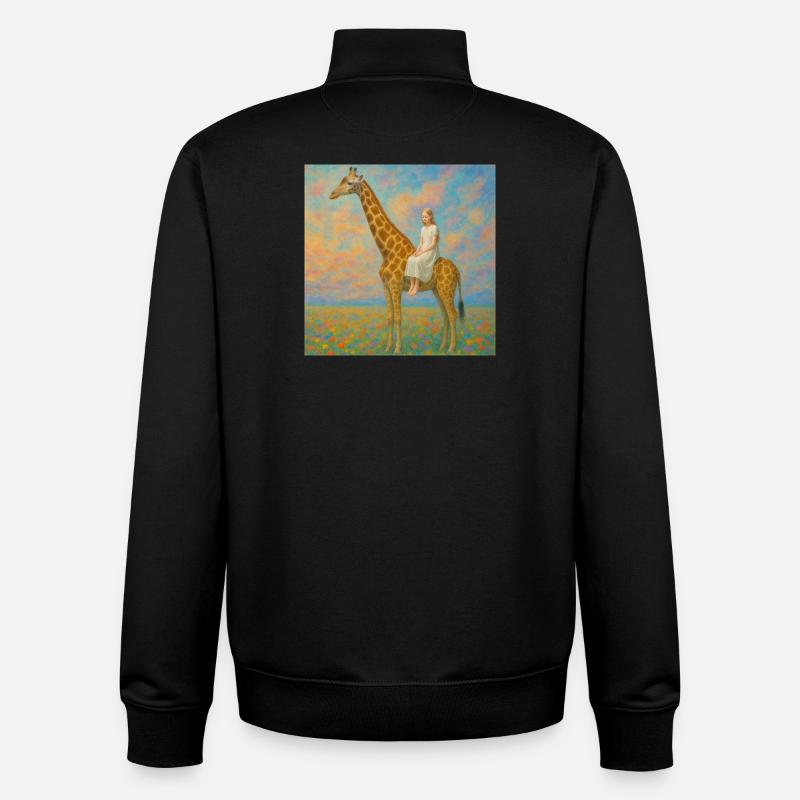 Träumen mit der Giraffe  - Unisex Organic Zip Sweatshirt von Stanley/Stella - Schwarz