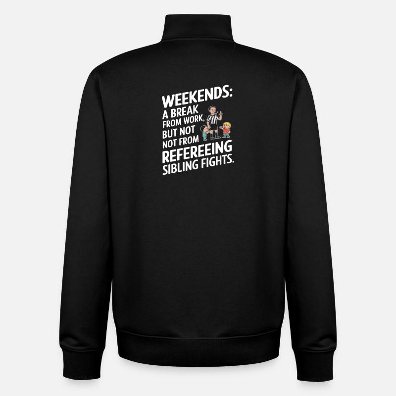 Weekend Sibling Reference Shirt - Unisex Organic Zip Sweatshirt by Stanley/Stella - black