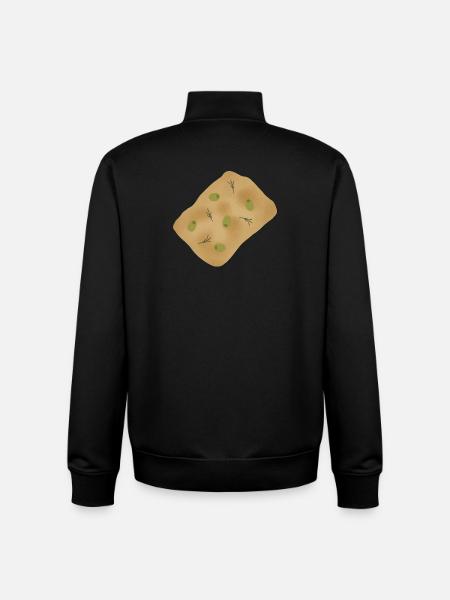 Focaccia with Olives and Rosemary - Unisex Organic Zip Sweatshirt by Stanley/Stella - black